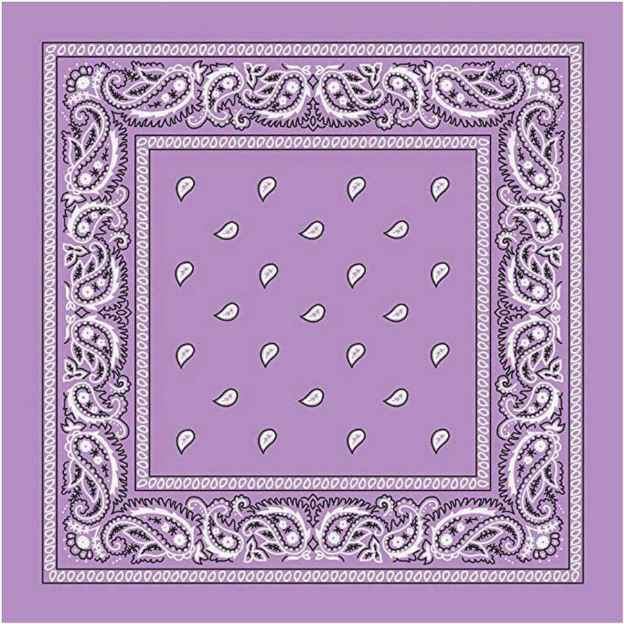 BANDANA Paisley 100% COTTON Head Wrap Durag Bandanna Summer Biker Scarf Mask - Lilac