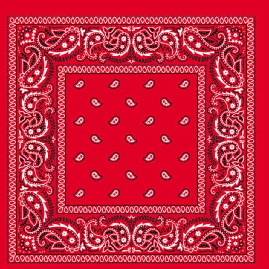 BANDANA Paisley 100% COTTON Head Wrap Durag Bandanna Summer Biker Scarf Mask - Red
