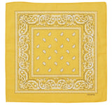 BANDANA Paisley 100% COTTON Head Wrap Durag Bandanna Summer Biker Scarf Mask - Yellow