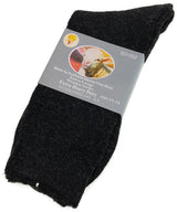 1 Pair Merino Wool Blend Work Socks Thermal Hiking Winter Warm Socks - Black - 11-14