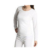 Womens Merino Wool Blend Thermal Top Long Sleeve Spencer Base Layer - Beige - 20-22