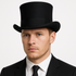 5.5"" Premium Australian Wool Felt Top Hat w/ Satin Lining Mad Hatter Magician Tuxedo in Black - 57cm