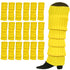 24x Womens Leg Warmers Disco Winter Knit Dance Party Crochet Legging Socks Costume - Yellow