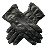 Ladies Genuine Sheepskin Leather Gloves Fleece Lined Warm Winter Womens in Black - XL