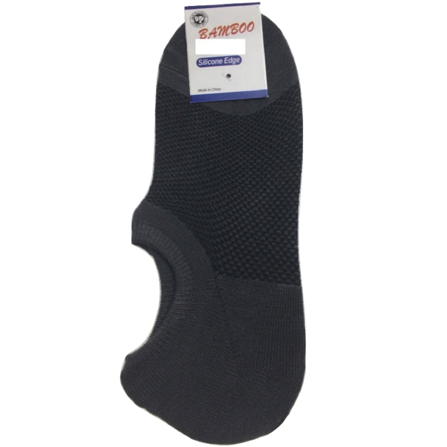 1 Pair NO SHOW BAMBOO SOCKS Non Slip Heel Grip Low Cut Invisible Footlet - Charcoal - 2-8