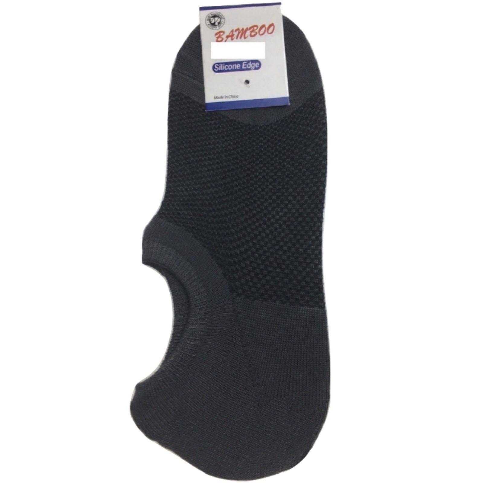 1 Pair NO SHOW BAMBOO SOCKS Non Slip Heel Grip Low Cut Invisible Footlet - Charcoal - 6-11