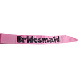 Hens Night Satin Sash Bridal Party Girls Wedding Bridesmaid Accessory - Pink