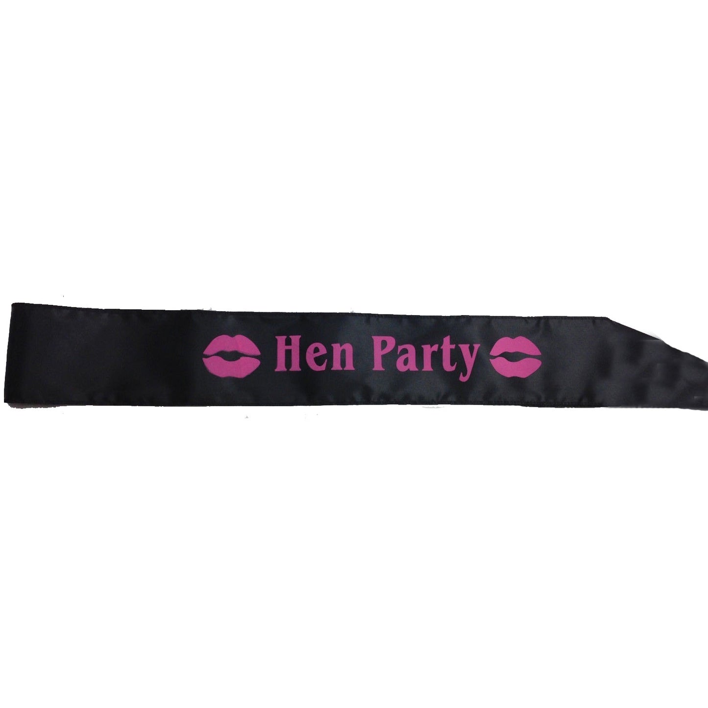 Hens Night Satin Sash Bridal Party Wedding Hen Party - Black w/ Pink Writing
