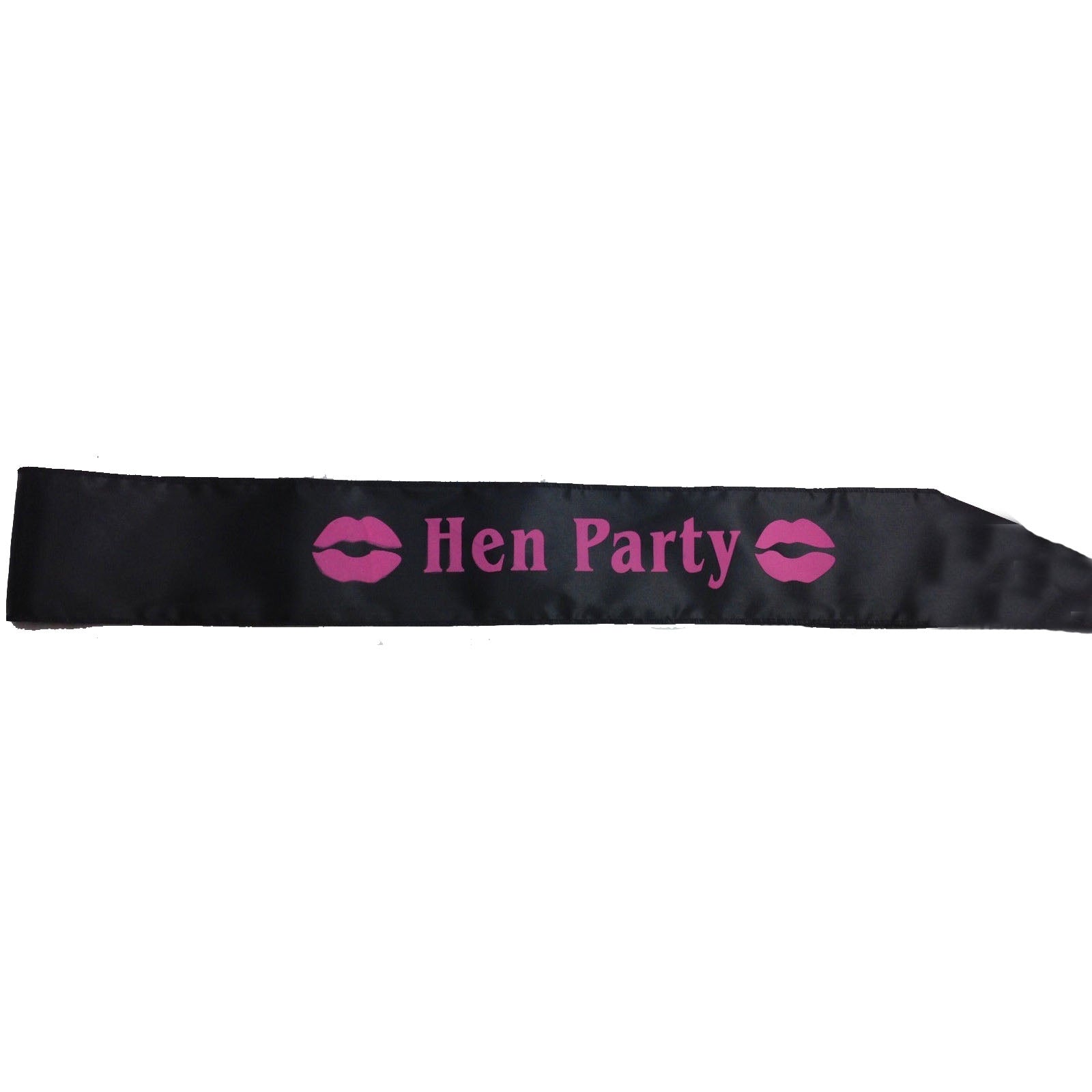 Hens Night Satin Sash Bridal Party Wedding Hen Party - Black w/ Pink Writing