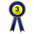 Kids Birthday Badge Rosette with Ribbon Party Favour Fancy Dress - Age 3 Blue