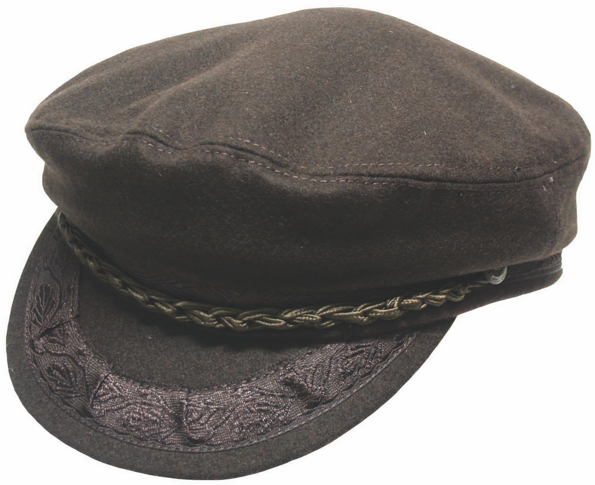 GREEK FISHERMAN Cap Hat Winter Wool Blend MADE IN GREECE Classic Ivy Sailor - Brown