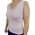 Ladies Sleeveless Singlet Top Womens Summer Basic Tank Shirt Lace Motif Front - Pink - 18-20