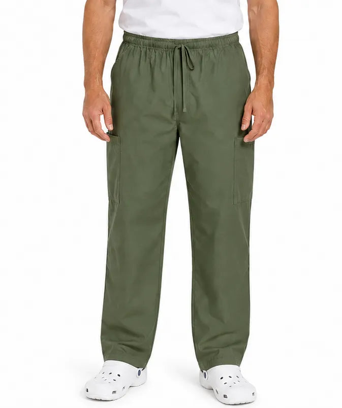 Unisex Doctor Scrubs Cargo Pants Medical Nursing Vet Uniform Dental in Sage - 3XL