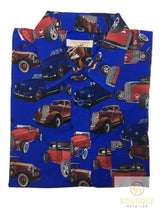 Mens Oahu Hawaiian Party Shirt Button Hippie Tops Short Sleeve Beach Holiday - Vintage Car (1425) - M