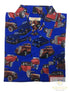 Mens Oahu Hawaiian Party Shirt Button Hippie Tops Short Sleeve Beach Holiday - Vintage Car (1425) - S