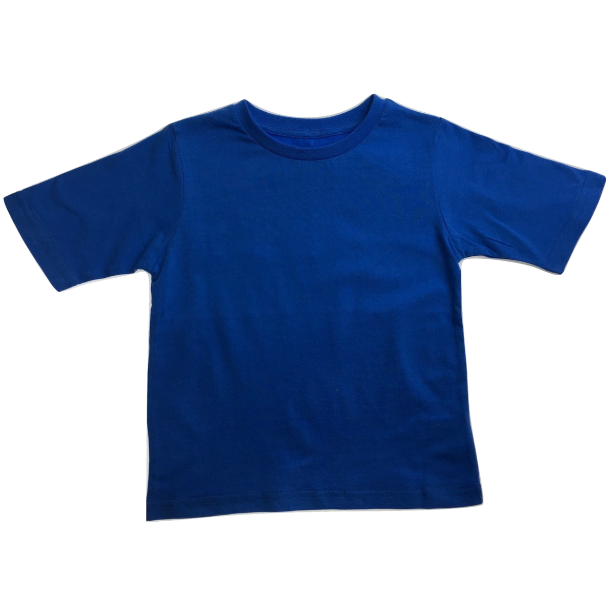 KIDS PLAIN T SHIRT Childrens Child 100% COTTON Boys Girls Basic Blank Tee Top - Bright Blue  - 4