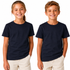 KIDS PLAIN T SHIRT Childrens Child 100% COTTON Boys Girls Basic Blank Tee Top - Navy - 8
