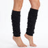 LEG WARMERS Knitted Womens Neon Party Knit Ankle Fluro Dance Costume 80s Pair - Black