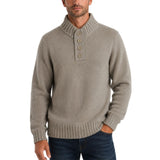 Mens Knit Pullover Jumper Stretch Winter Sweater - 4 Button Ivory 01 (KW16)