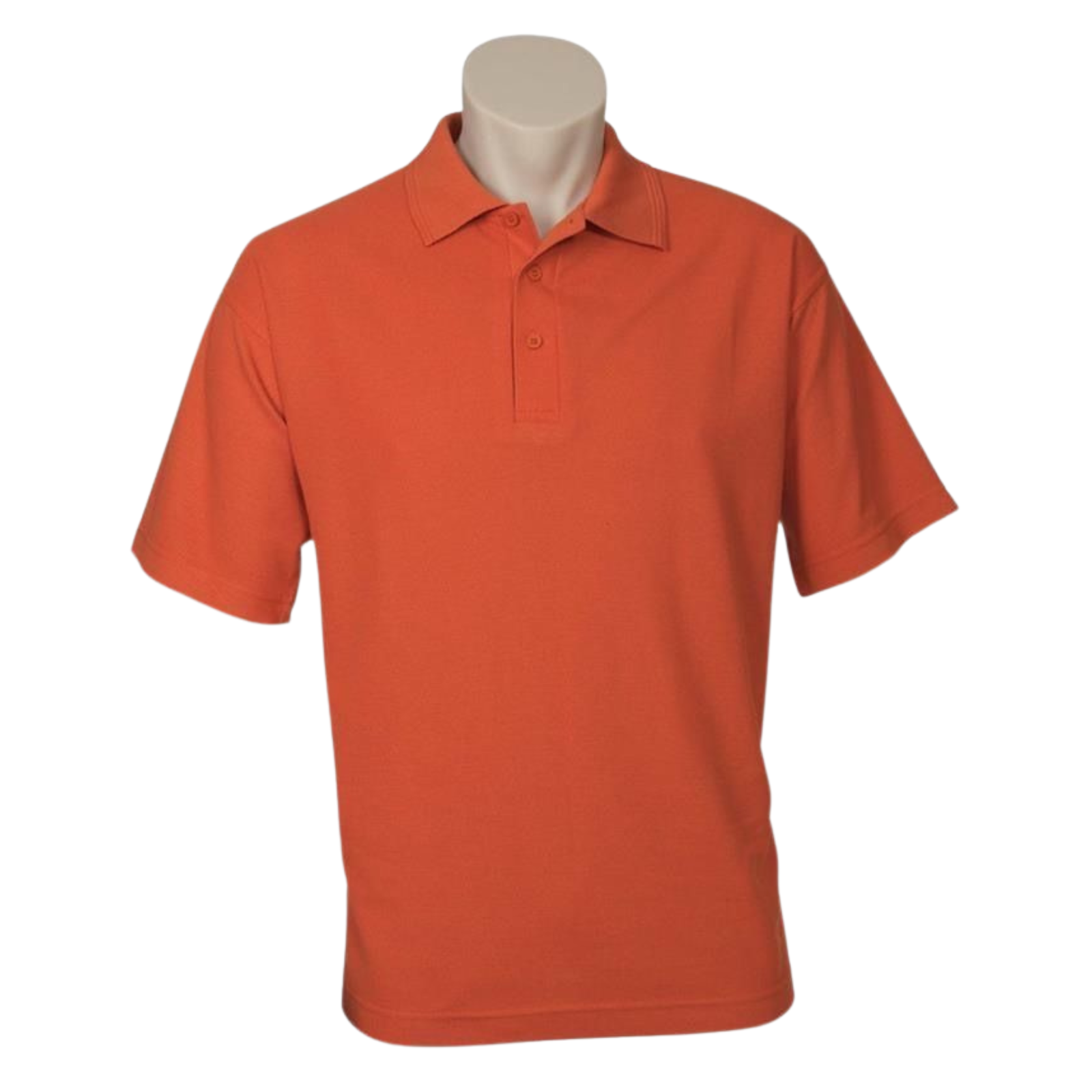Mens Polo Top Shirt Plain Casual Short Sleeve Pique Knit UPF T-Shirt - Orange - XXL