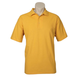 Mens Polo Top Shirt Plain Casual Short Sleeve Knit Basic T-Shirt - Yellow - 5XL