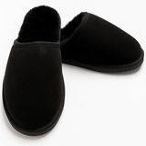 Sheepskin Wool Unisex Slippers Scuffs Slip On Winter Ugg Slippers in Black - 8