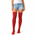 Over Knee Stay Up Stockings Hosiery Party Costume Socks - Ladybug Polka