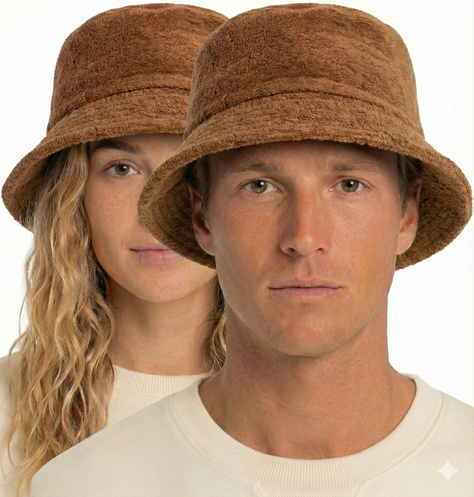 100% Cotton Terry Towelling Bucket Hat Daggy Fishing Camping Lad Cap in Tan Brown - XXL