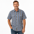 BISLEY SHORT SLEEVE SHIRT Everyday Casual Business Work Cotton Blend in Blue Check (Size S)
