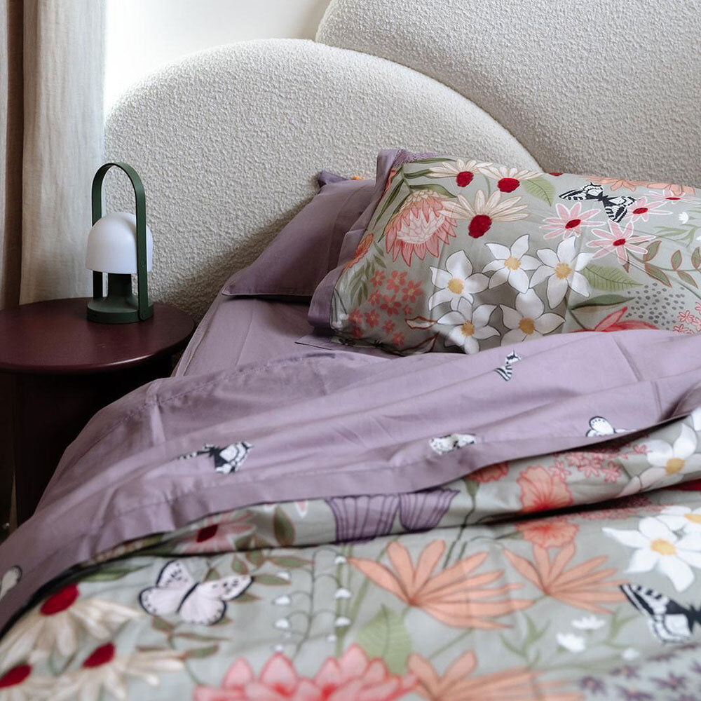 100% Cloud Cotton Duvet Quilt Cover Set w/ 2 Pillow Cases in Serena - King