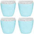 4x Oval Swing Top Waste Rubbish Bin Acrylic Lightweight Compact Bathroom Office in Blue