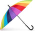 120cm Diameter RAINBOW UMBRELLA Rain Sun Colourful Parasol Long Shaft - Curved