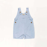 Ponchik Babies + Kids - Cotton Dungaree Overalls - Capri Blue - 3-6 months