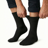1x Pair COTTON Rich LOOSE TOP SOCKS Circulation Diabetic Comfort in Black - 2-8