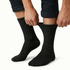 1x Pair COTTON Rich LOOSE TOP SOCKS Circulation Diabetic Comfort in Black - 6-11