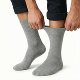 1x Pair COTTON Rich LOOSE TOP SOCKS Circulation Diabetic Comfort in Grey - 2-8