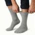 1x Pair COTTON Rich LOOSE TOP SOCKS Circulation Diabetic Comfort in Grey - 2-8
