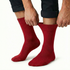 1x Pair COTTON Rich LOOSE TOP SOCKS Circulation Diabetic Comfort in Red - 2-8