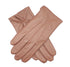 Dents Mens Genuine Full Grain Leather Gloves 3 Point Stitch Fleece Lined Warm Winter - Cognac - X-Small