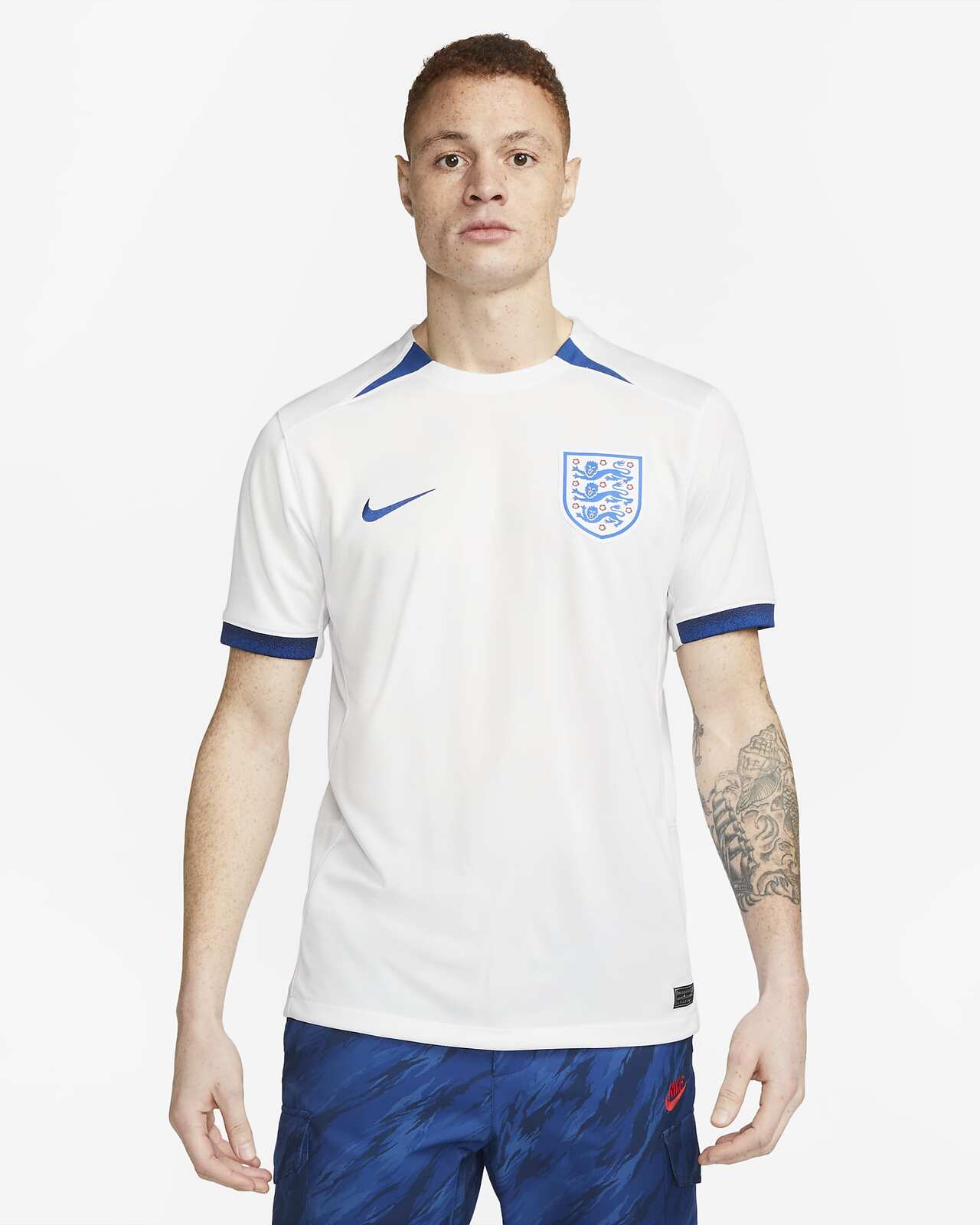Nike Mens England National 2023 Stadium Home Dri-FIT Soccer Football Jersey Top - XL