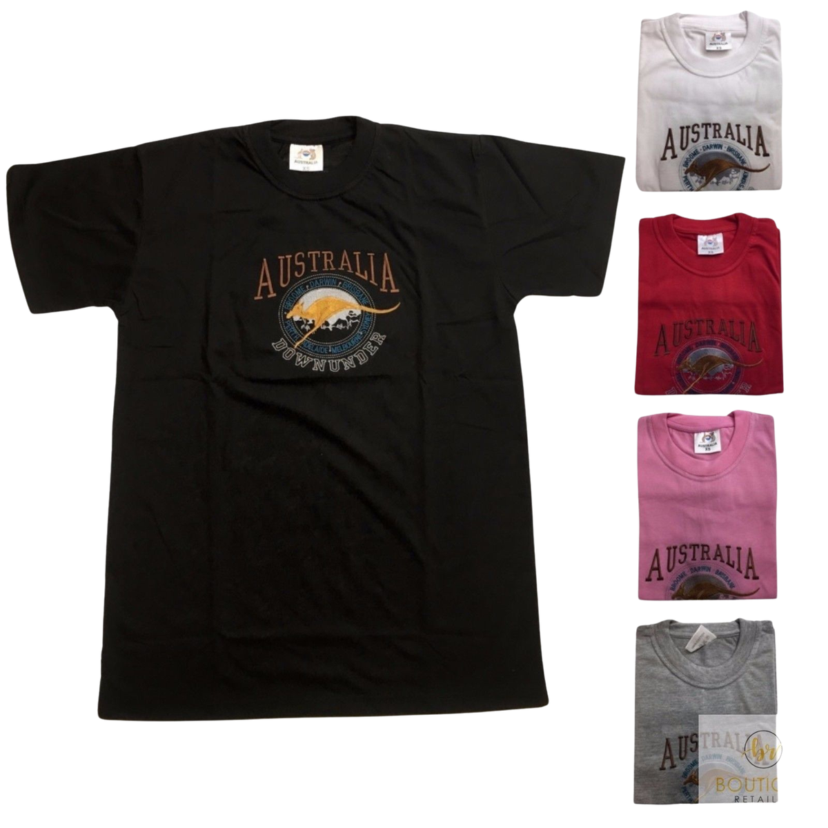 Adult Australia Kangaroo T Shirt Australia Day Souvenir Tee Top 100% Cotton - Grey - XL