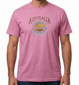 Adult Australia Kangaroo T Shirt Australia Day Souvenir Tee Top 100% Cotton - Pink - L