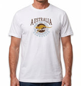 Adult Australia Kangaroo T Shirt Australia Day Souvenir Tee Top 100% Cotton - White - S