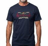 Mens Australia Wilderness T Shirt Souvenir Tee Top 100% Cotton - Navy Blue - XL