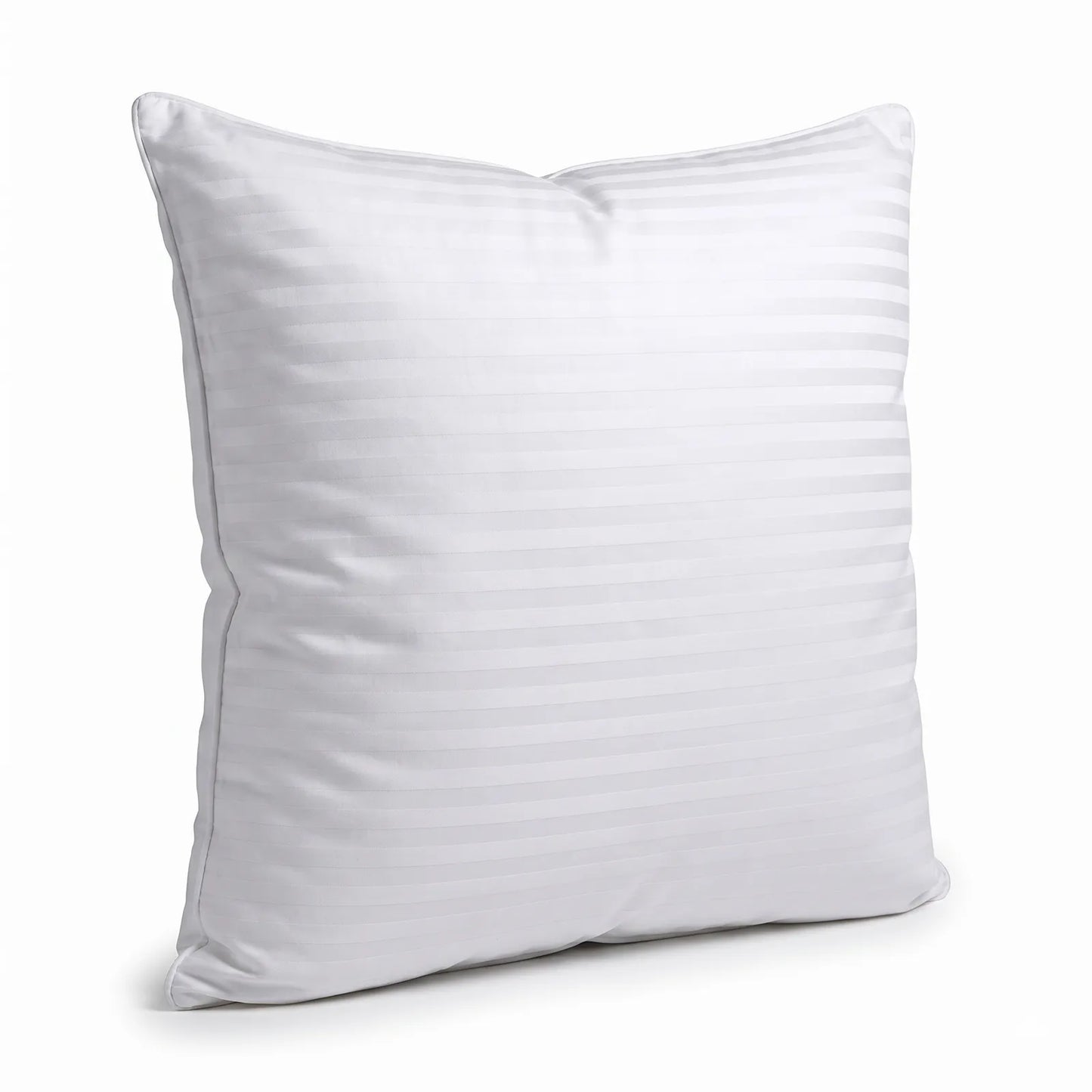 100% Cotton European Pillowcase 400 Thread Count Hotel Quality - Striped White (65x65cm