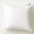 2x 100% Cotton European Pillowcase 400 Thread Count Hotel Quality - Striped White (65x65cm)