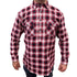 Mens Flannelette Long Sleeve Pullover Shirt 100% Cotton Flannel - Half Placket - Red/Navy - 5XL