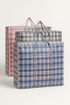 48x Large Stripe Bag Packing Storage Strip Zip Shopping Travel Check House Moving 78cm x 90cm x 25cm