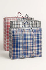 1x Large Stripe Bag Packing Storage Strip Zip Shopping Travel Check House Moving 50cm x 55cm x 20cm