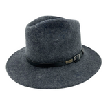 JACARU 1849 Australian 100% Wool Hat Fedora Trilby Crushable Travel - Dark Grey